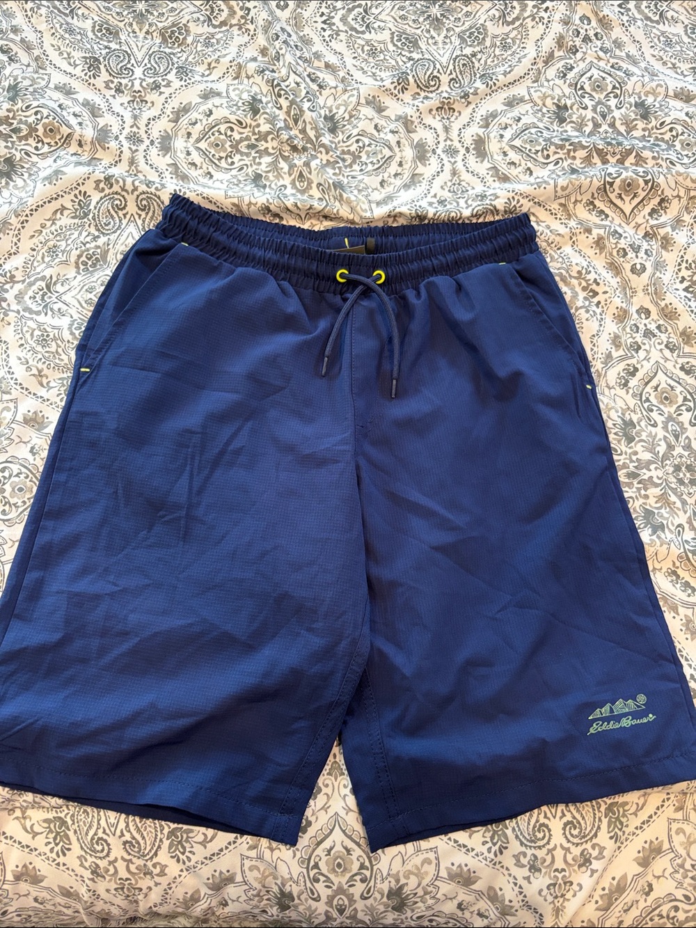 Eddie Bauer Men's Deep Blue Drawstring Athletic Shorts